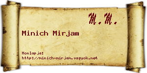 Minich Mirjam névjegykártya